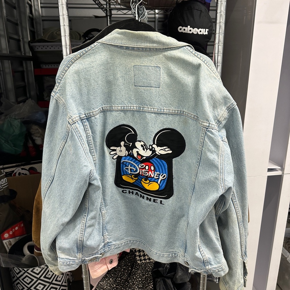 Disney Light Blue Jean Jacket with Mickey Mouse Patch